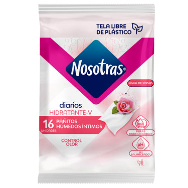 NOSOTRAS DIARIOS PANITOS AGUA DE ROSAS 16 CT