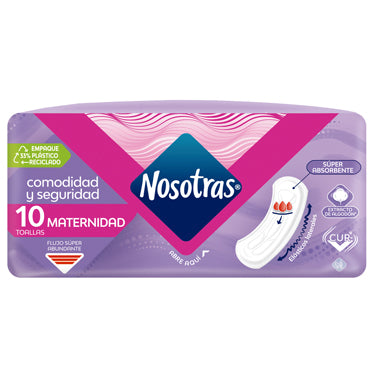 NOSOTRAS TOALLAS MATERNIDAD 10 CT