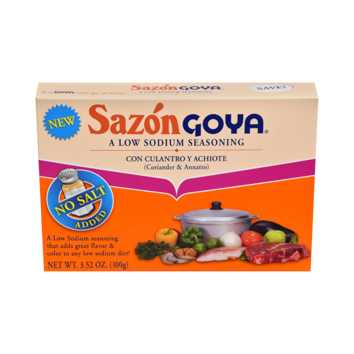 Sazon Goya Bajo en Sodio Culatro y Achiote - Low Sodium with Coriander & Annatto 8 Pack