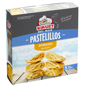 4 cajas de Pastelillos KIKUET de Dorado (Mahi Mahi) 5 CT con Envio Rapido de UPS Incluido