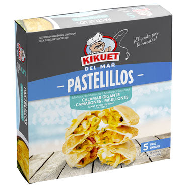 4 Cajas de Pastelillos KIKUET de Mariscos Mixtos (calamar, mejillón, camarón) 5 CT con Envio Rapido de UPS Incluido