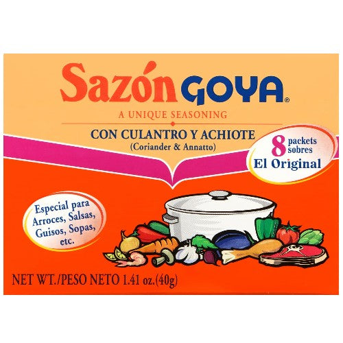 Goya Sazon con Culantro y Achiote - Coriander & Annatto 8 ct