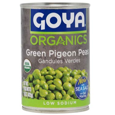 GOYA ORGANICS GREEN PIGEON PEAS 15 OZ