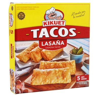 4 cajas de KIKUET TACOS LASAGNA 5 CT con Envio Rapido de UPS Incluido