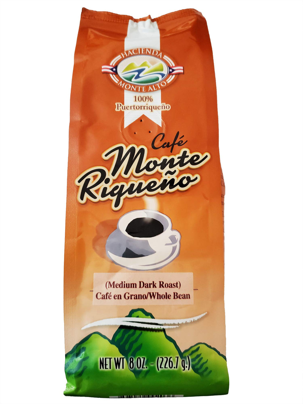 MONTE RIQUEÑO Cafe en Grano 8 onzas