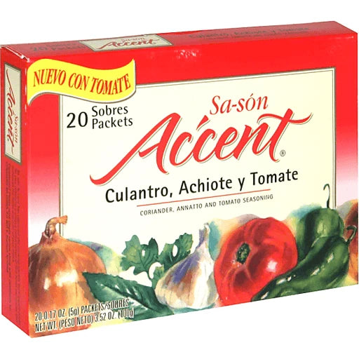Sazón Accent Coriander Annatto & Tomato Seasoning 20 Ct Box